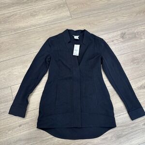 Cabi Womens Around the Clock Center Blazer Jacket X-Small Black Zip Style 5480